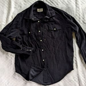 Black corduroy snap front shirt Sz XS